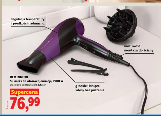 Suszarka do włosów z jonizacją Remington 2200W promocja w Lidl
