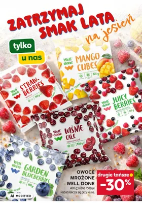 Truskawki mrożone całe Well Done promocja w Stokrotka