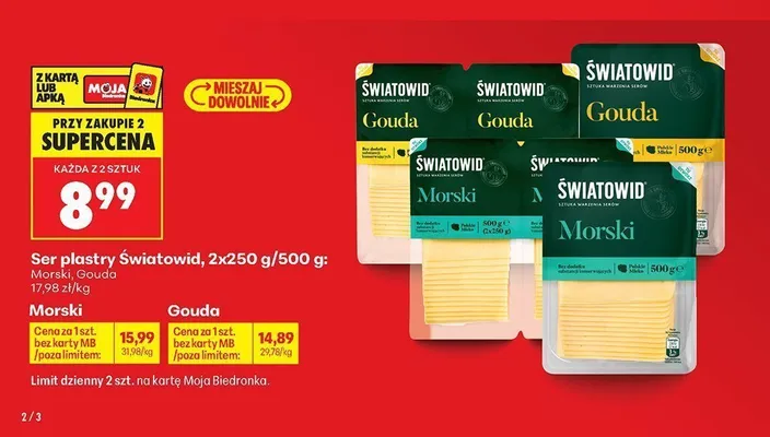 Ser plastry Morski Światowid promocja w Biedronka