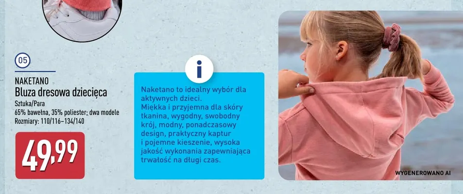 Bluza dresowa dziecięca Naketano promocja w Aldi