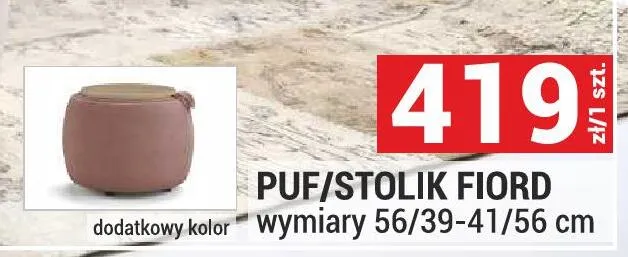 Puf/stolik Fiord 56/39-41/56cm promocja w Merkury Market