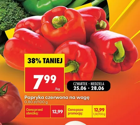 Papryka czerwona na wagę promocja w Biedronka