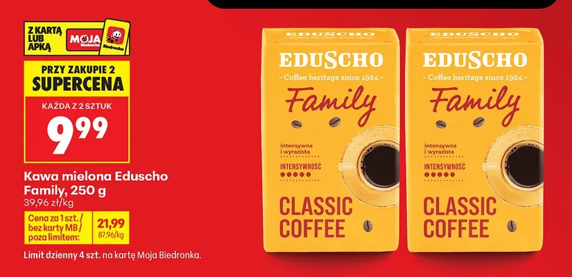Kawa mielona Eduscho Family promocja w Biedronka