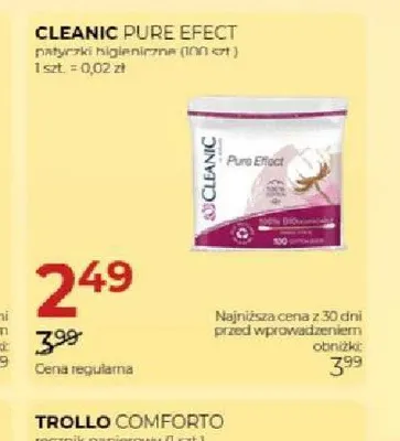 Patyczki higieniczne Cleanic Pure Effect promocja w Drogerie Jawa