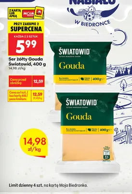 Ser gouda w kostce Światowid promocja w Biedronka