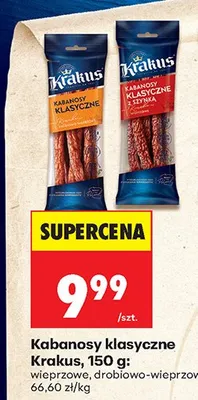 Kabanosy klasyczne wieprzowe promocja w Biedronka