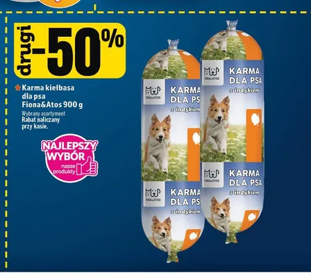 Karma kiełbasa dla psa z indykiem Fiona & Atos promocja w TOPAZ