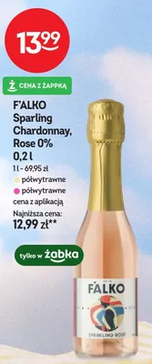 Wino musujące F'Alko Sparling Chardonnay półwytrawne 0% promocja w Żabka