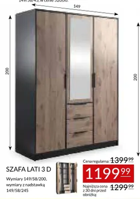 Szafa Lati 3 D promocja w Abra Meble