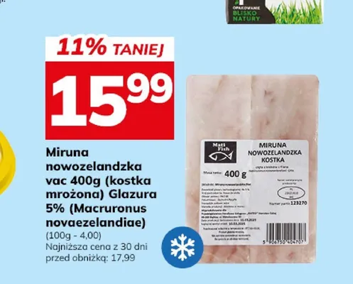 Miruna nowozelandzka kostka mrożona Mati Fish promocja w Hitpol