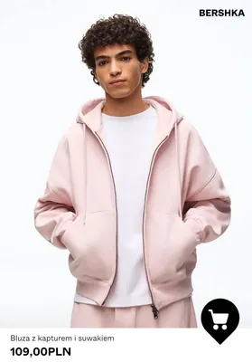 Bluza z kapturem i suwakiem Bershka promocja w Bershka