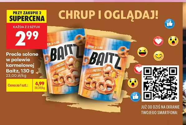Precle solone w polewie karmelowej Baitz promocja w Biedronka
