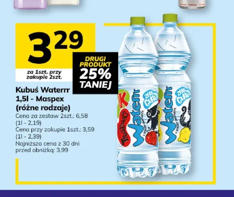 Woda smakowa Kubuś Waterrr truskawka promocja w Hitpol