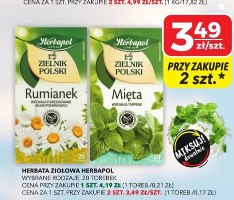 Herbata ziołowa wybrane rodzaje promocja w Top Market