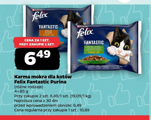 Karma mokra dla kotów Felix Fantastic Purina 4-pak promocja w Netto