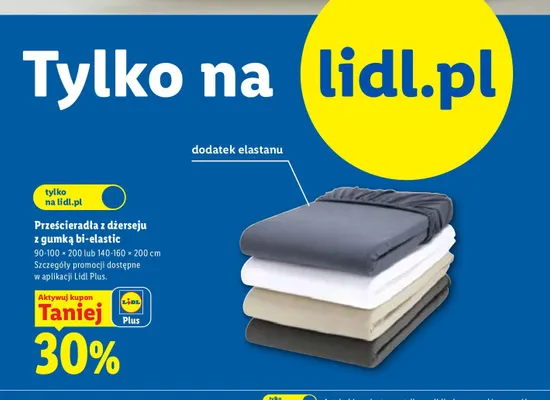 Prześcieradło z dżerseju z gumką bi-elastic promocja w Lidl