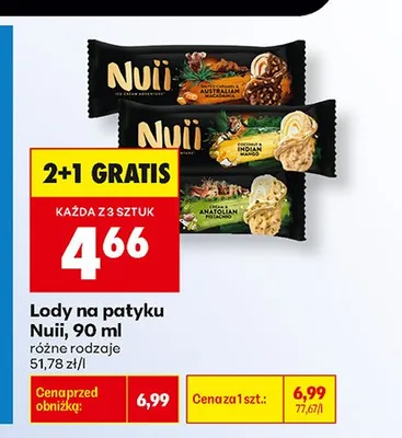 Lody na patyku Nuii Coconut & Indian Mango promocja w Biedronka
