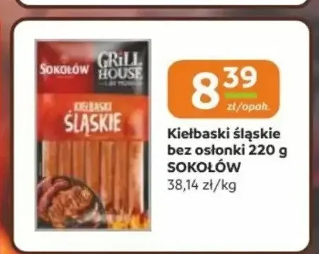 Kiełbaski śląskie bez osłonki Sokołów promocja w Gama