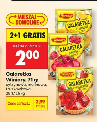 Galaretka, różne rodzaje 2+1 GRATIS promocja w Biedronka