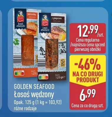 Łosoś wędzony z pieprzem Golden Seafood promocja w Aldi