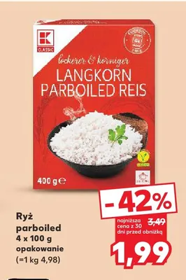 Ryż parboiled K-Classic promocja w Kaufland