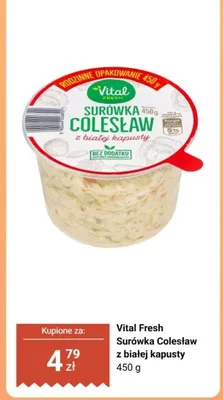 Surówka Colesław z białej kapusty Vital Fresh promocja w Biedronka