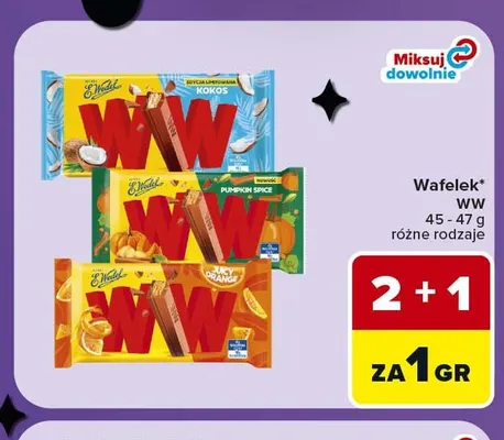Wafelek WW kokos E.Wedel promocja w Carrefour Express