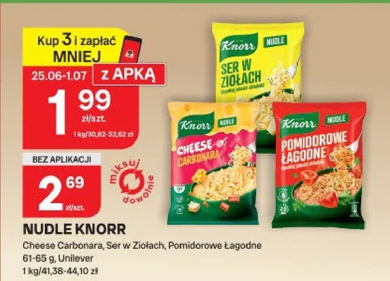 Nudle Pomidorowe Łagodne Knorr promocja w Chorten