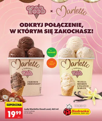 Lody Marletto z lodziarni Good Lood z kremem Choconoot promocja w Biedronka