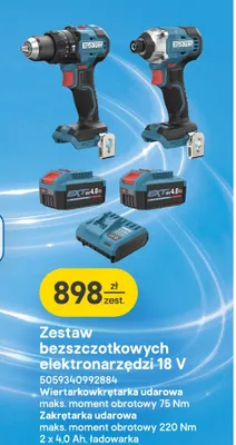 Zestaw elektronarzędzi bezszczotkowych Erbauer promocja w Castorama