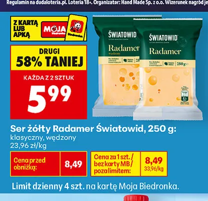 Ser żółty Radamer klasyczny Światowid promocja w Biedronka