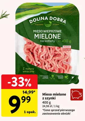 Mięso mielone z szynki Dolina Dobra promocja w Intermarche
