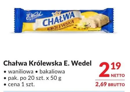 Chałwa Królewska E. Wedel waniliowa bakaliowa promocja w Makro