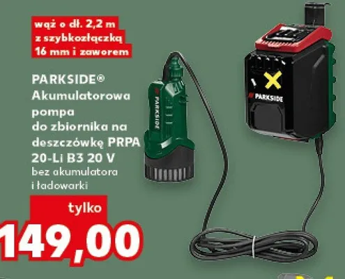Akumulatorowa pompa do zbiornika na deszczówkę PRBA 20-Li B3 20 V promocja w Kaufland
