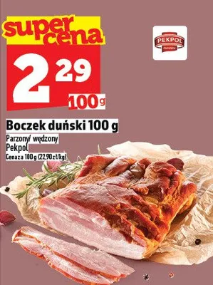 Boczek duński Pekpol parzony/wędzony 100g promocja w TOPAZ