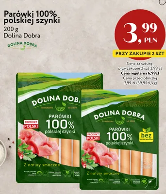 Parówki 100% polskiej szynki Dolina Dobra promocja w Market Point