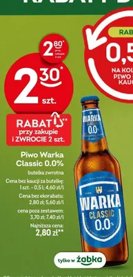 Piwo bezalkoholowe Warka Classic promocja w Żabka