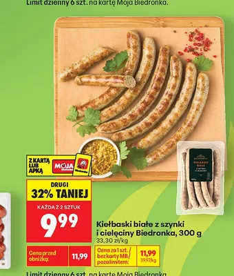 Kiełbaski białe z szynki i cielęciny Biedronka promocja w Biedronka