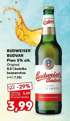 Piwo Budweiser Budvar Original promocja w Kaufland