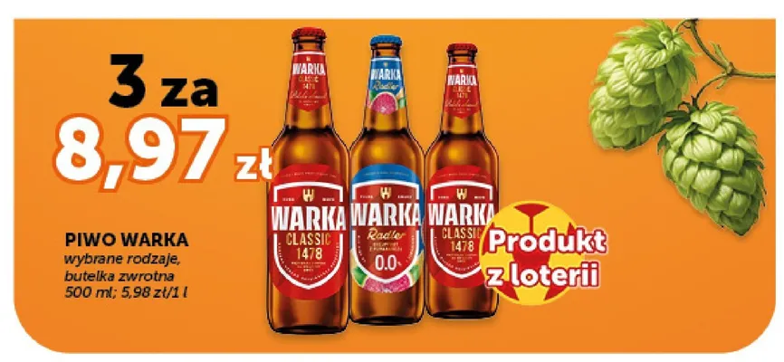 Piwo bezalkoholowe Warka Radler promocja w ABC