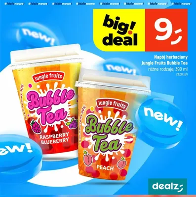Napój herbaciany Jungle Fruits Bubble Tea Peach promocja w Dealz