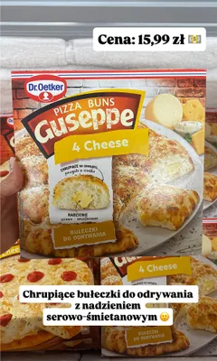 Bułeczki do odrywania Dr.Oetker Guseppe Pizza Buns 4 Cheese promocja w Dino