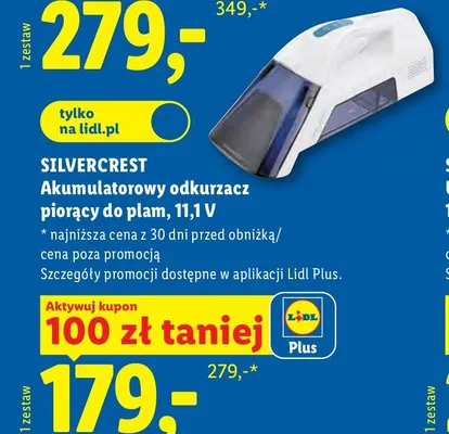 Akumulatorowy odkurzacz piorący do plam Silvercrest promocja w Lidl