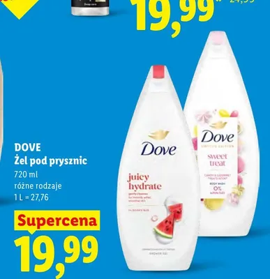 Żel pod prysznic Juicy Hydrate Dove promocja w Lidl