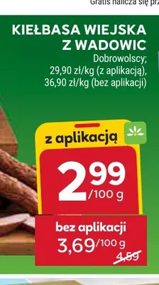 Kiełbasa wiejska z Wadowic Dobrowolscy promocja w Stokrotka