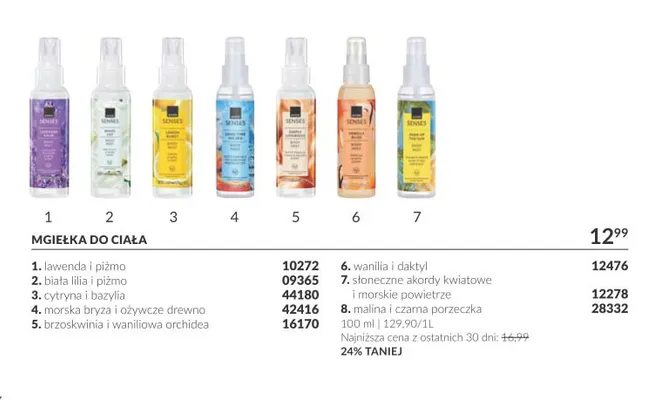 Mgiełka do ciała morska bryza i ożywcze drewno Senses promocja w AVON
