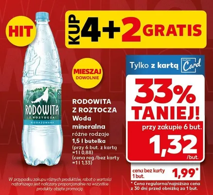 Woda mineralna niegazowana różne rodzaje promocja w Kaufland