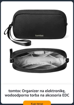 Organizer na elektronikę tomtoc wodoodporna torba na akcesoria EDC promocja w Amazon
