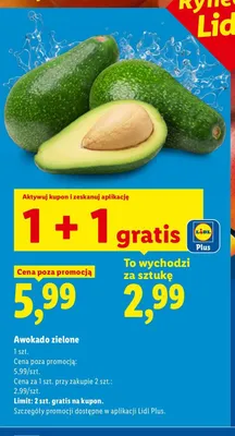 Awokado zielone promocja w Lidl