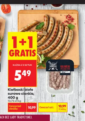 Kiełbaski białe surowe cienkie Czas na Grill promocja w Biedronka